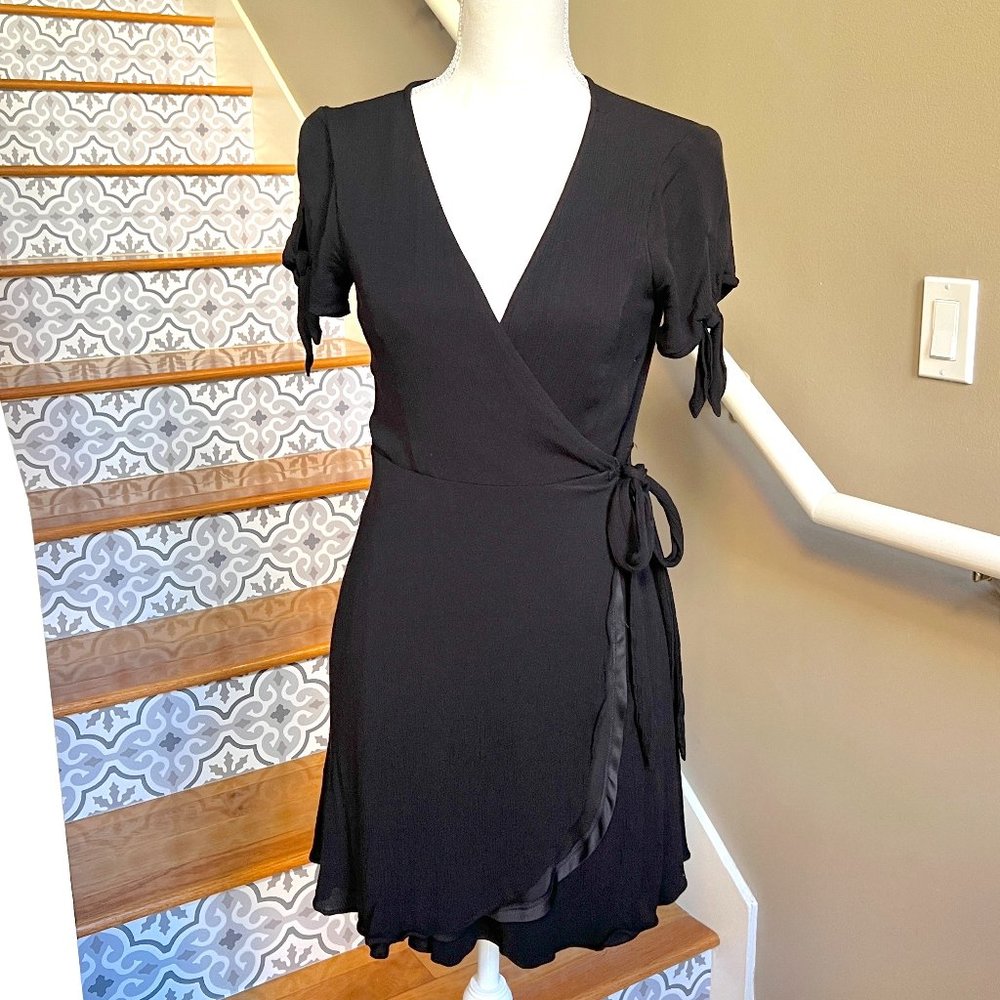 Lulu's Black Wrap Dress, Size L, Like New/Never worn!